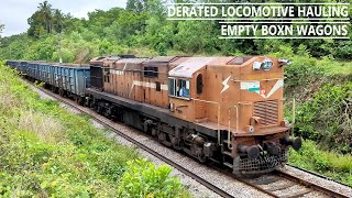 Derated Konkan Railway ALCo hauling Empty BOXN wagons [upl. by Alyak]