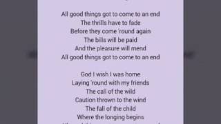 ALL GOOD THINGS  JACKSON BROWNE LYRICS [upl. by Pascasia]