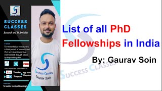 List of all PhD Fellowships in India  PhD [upl. by Nylirehc]