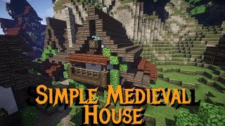 Minecraft Tutorials  Simple Medieval House [upl. by Ymorej]