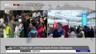 2024 Olympics  Team SA arrives back home to a warm welcome at OR Tambo International Airport [upl. by Yna]