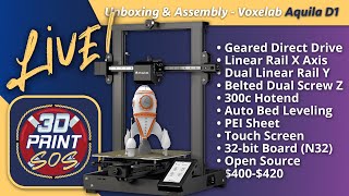 LIVE Unboxing amp Assembly  Voxelab Aquila D1  Is this the ULTIMATE Aquila [upl. by Aihsatan]