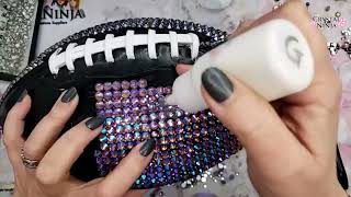 How to Bling or Rhinestone a Football with the Cusion Method or Premium Grid Fill pattern [upl. by Winzler822]