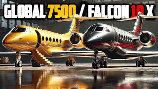 Inside The Bombardier Global 7500 VS Dassault Falcon 10X Private Jets UltraLuxury Private Jets [upl. by Aivilys592]