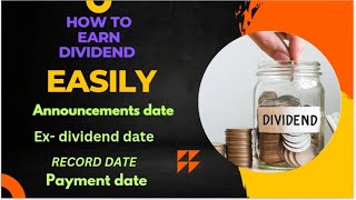 All About DIVIDEND n related 4 important dates [upl. by Naltiac]