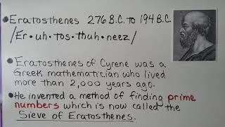 4th Grade Math 55 PART 2 Prime amp Composite Numbers Sieve of Eratosthenes [upl. by Sille586]