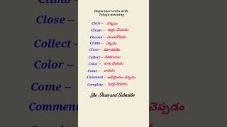 Important verbs with telugu meaning 4 trending spokenenglishin45daysintelugu [upl. by Eitsyrhc]