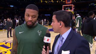 Damian Lillard talks Bucks Debut Postgame Interview [upl. by Ynatsyd]