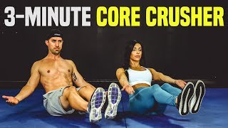 STRONG CORE 3Minute Workout Challenge Build ROCK Hard Abs [upl. by Hi804]