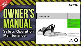 Owners Manual STIHL MS 280 C Chain Saw [upl. by Andy]