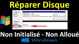 COMMENT REPARER UN DISQUE DUR NON ALLOUENON INITIALISE DANS WINDOWS 10 [upl. by Neelyad]