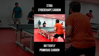 Stiga CyberShape Carbon Vs Butterfly Primorac Carbon [upl. by Tnomyar728]