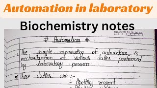 biochemistry automation notes  dmlt second year biochemistry notes  automation in laboratory [upl. by Zevahc984]