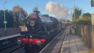 45596 BAHAMAS passing Tamworth 221024 kwvrtysely steam trust [upl. by Amary]