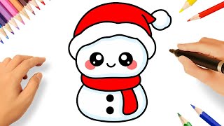 UN BONHOMME DE NEIGE DE NOËL MIGNON FACILEMENT🎄⛄ DESSINS DE NOËL [upl. by Kilan]