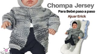 ✔ Tejidos a Palitos 2 Agujas para Bebé 🌈 Chaqueta Chompa para Bebé a Dos Agujas – Ajuar Erick [upl. by Berkin]