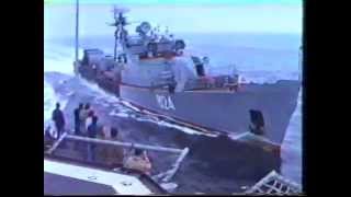 USS Caron getting rammed by the Russians in the Black Sea  Feb 1988 [upl. by Godber]