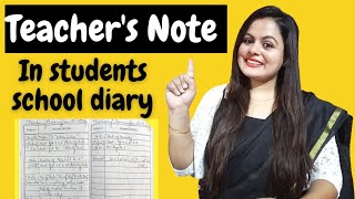 How to write note on students diary  Remarks on school diary  Teachers notes on school diary [upl. by Innattirb]