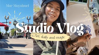 Studio vlog usando hipaint dibujando en la downtown y otras cosas del trabajo Mar Mayahuel [upl. by Xam]