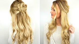 Braided Bun Half Up Hair Tutorial  Makenna Ashley [upl. by Kassaraba856]