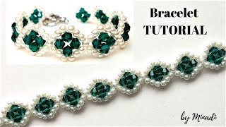 Jewelry making tutorial Beading pattern Beaded bracelet Learn how to bead [upl. by Ambros985]