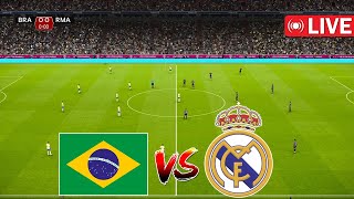 🔴LIVE BRAZIL vs REAL MADRID 2024  Experiment Match  EN VIVO  PES Streaming PC [upl. by Enihpled409]