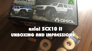 AMAZING NEW AXIAL SCX10 II UNBOXING AND IMPRESSIONS HD [upl. by Naneek]