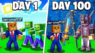 I Survived 100 Days Fighting BROKEN Bosses In Minecraft [upl. by Aekahs]