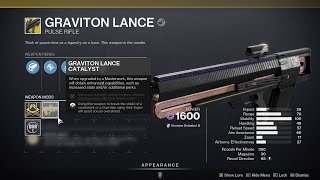 HOW TO GET GRAVITON LANCE CATALYST  DESTINY 2 [upl. by Yznel]