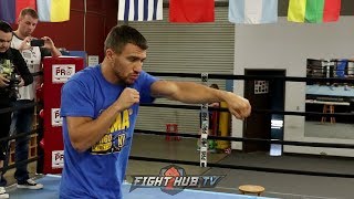 VASYL LOMACHENKO SHOWS CRISP TECHNIQUE amp SPEED SHADOW BOXING  READY FOR RIGONDEAUX [upl. by Ephraim]