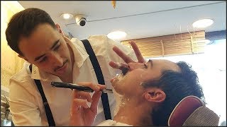 💈 Rasage au COUPE CHOUX chez le BARBIER  Planète Rasoir Paris 💈 FILSLADE  Rasage Traditionnel [upl. by Yeltneb]