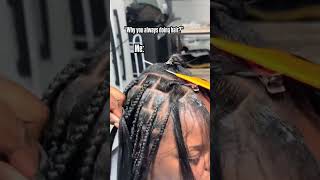 Knotless braids tutorial 🤍 knotless braidsbraidsexploreknotlessbraidstutorialhairstylist [upl. by Ecad986]