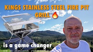 Is the Kings Stainless Steel Firepit With Grill Any Good  Offgrid Camping [upl. by Domineca]