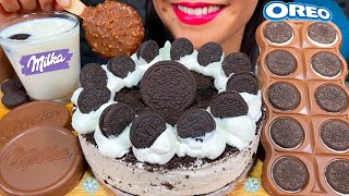 ASMR OREO CHEESECAKE FERRERO ICE CREAM MILKA CHOCOLATE WAFER MILK MUKBANG MASSIVE Eating Sounds [upl. by Benedicta309]