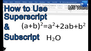 How to apply Subscript and Superscript in MS Word [upl. by Ereveneug]