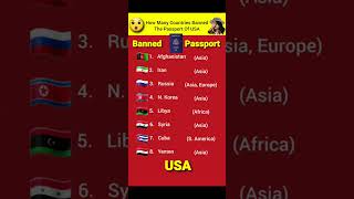 How Many Countries Banned The Passport Of USA shorts passport travel trending [upl. by Lederer]