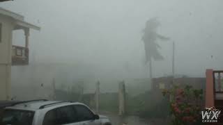 Hurricane Beryl Landfall Carriacou raw power 4k  Eye wall of category 4 [upl. by Fellner]