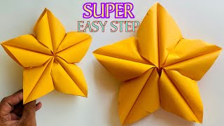 How to Make Star Paper  Super Easy Step  Paper Craft [upl. by Yelahs684]