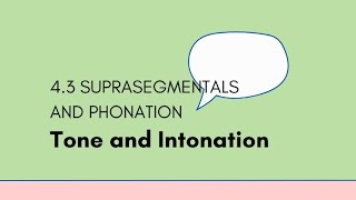 43 Suprasegmentals and Phonation Tone and Intonation [upl. by Aihsar]