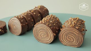 초콜릿 크레이프 롤케이크 만들기  Chocolate Crepe Roll Cake Recipe  Cooking tree [upl. by Repinuj]