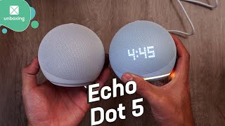 Amazon Echo Dot 5 con Alexa  Unboxing y review en español [upl. by Dorry]