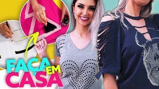 DIY CUSTOMIZANDO ROUPAS VELHAS SEM GASTAR [upl. by Wivina]