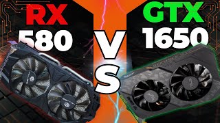 RX 580 2048sp vs GTX 1650  Testes Comparativo [upl. by Yllus434]