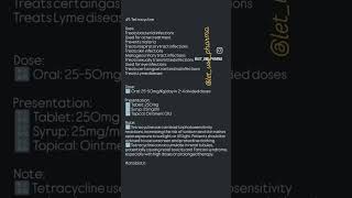 49 Tetracycline Drug Pharmacology medical pharmacy drugdose mbbs neet neetpharm pharmacology [upl. by Corron]