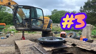 JCB JS130 slew bearing Removal [upl. by Jolynn]