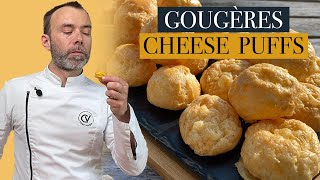 GOUGÈRES Light as air cheese puffs by french chef [upl. by Ronacin]