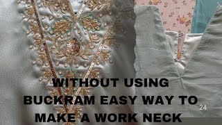 Without using buckram easy way to make a WORK NECK ✂️ [upl. by Niarbo]