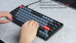 Ultimate Keyboard ASMR Keychron V1 Typing Sound Test amp Review [upl. by Lazes]