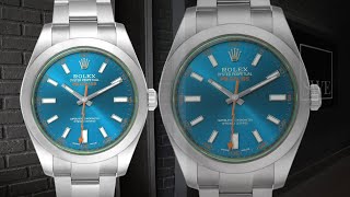 Rolex Milgauss ZBlue Dial Green Crystal Mens Watch 116400GV  SwissWatchExpo [upl. by Lehmann]