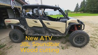 Can Am Commander Max XTP JBL Rallybar XL food plot progress and cutting more wood [upl. by Neleag]